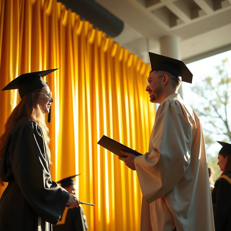 Ceremonia de graduación de los estudiantes de El Telón Dorado, con entrega de diplomas y celebración.